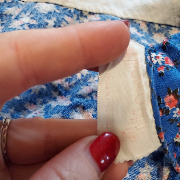 Mode o day 1940 square dance dress vintage blue cotton floral - Picture 4 of 6